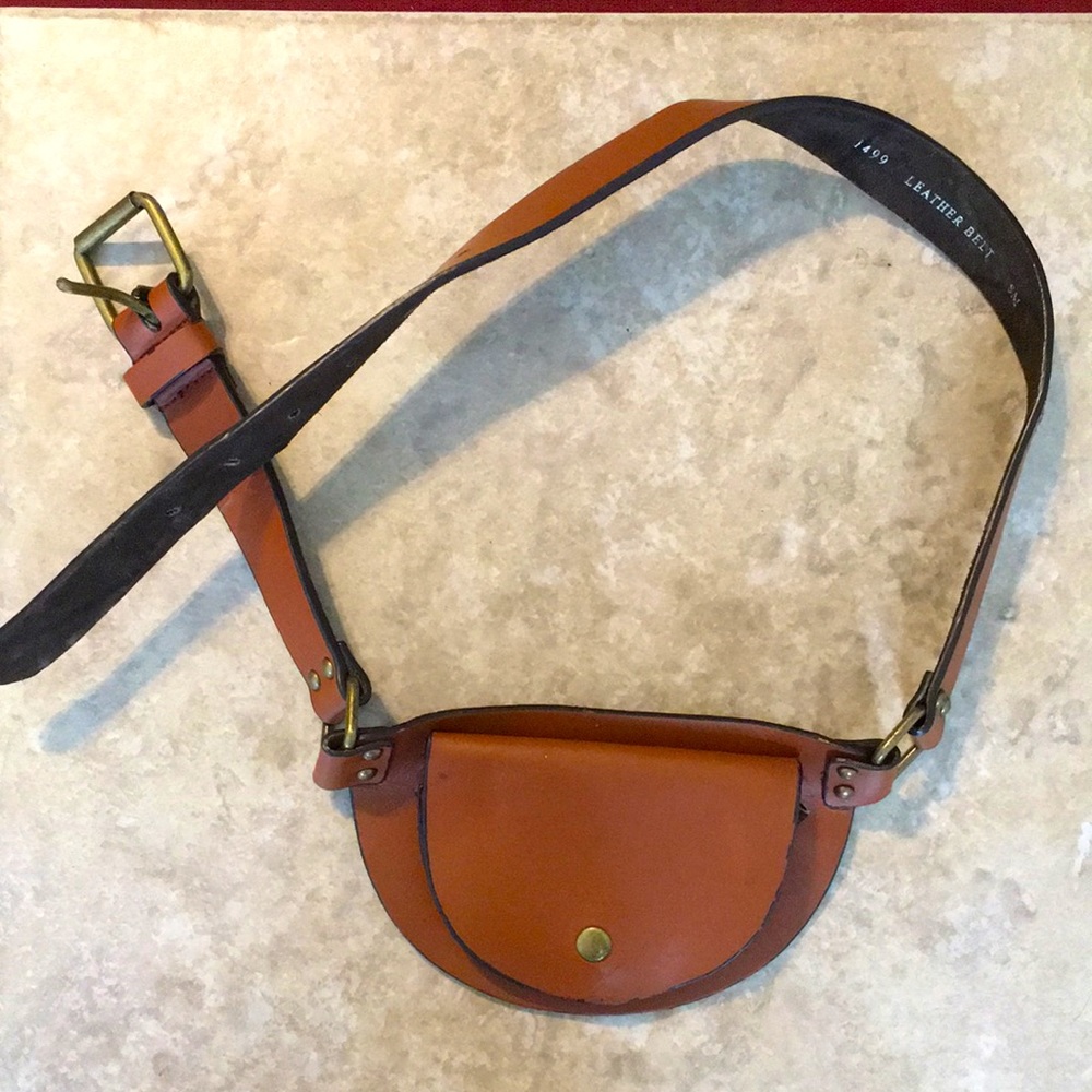 Vintage 100% Genuine Leather Belt Bag Fanny Pack